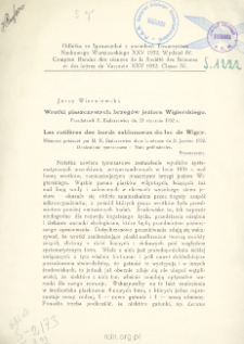 Wrotki piaszczystych brzeg&oacute;w jeziora Wigierskiego: streszczenie = Les rotif&egrave;res des bords sablonneux du lac de Wigry: [r&eacute;sum&eacute;]