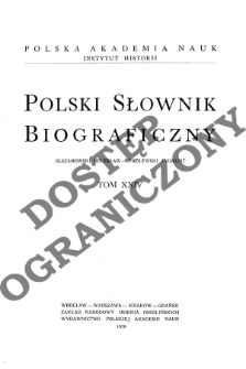 Polski słownik biograficzny T. 24 (1979), Olszamkowski Bolesław - Padlewski Zygmunt, Część wstępna