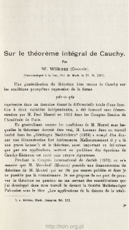 Sur le th&eacute;or&egrave;me int&eacute;gral de Cauchy