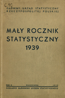 Mały Rocznik Statystyczny R. 10 (1939)