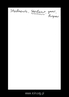 Stodzew. Files of Czersk district in the Middle Ages. Files of Historico-Geographical Dictionary of Masovia in the Middle Ages