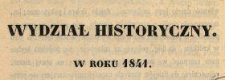 Wydział Historyczny w roku 1841