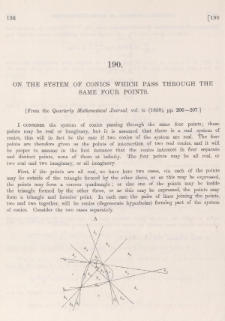 On the system of conics which pass through the same four points
