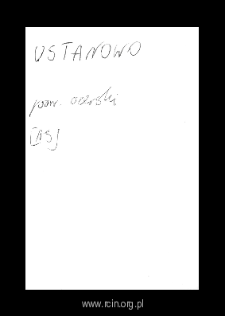 Ustan&oacute;w. Files of Czersk district in the Middle Ages. Files of Historico-Geographical Dictionary of Masovia in the Middle Ages