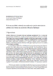 Instances of verb valency in the Polish Spisz dialect (based on Spisz Dialect Corpus data)