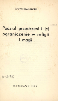 Podział przestrzeni i jej ograniczenie w religii i magii