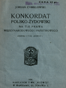 Konkordat polsko-żydowski na tle prawa międzynarodowego państwowego
