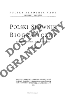 Polski słownik biograficzny T. 26 (1981), Piątkiewicz Bronisław - Pniewski Władysław, Część wstępna