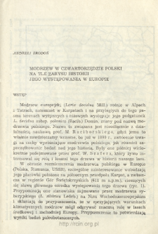 The larch in the Quaternary of Poland against a background of a outline of the history of the occurrence in Europe
