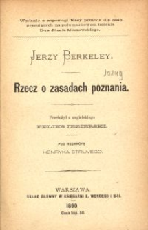 Rzecz o zasadach poznania