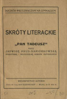 Skróty literackie : "Pan Tadeusz"