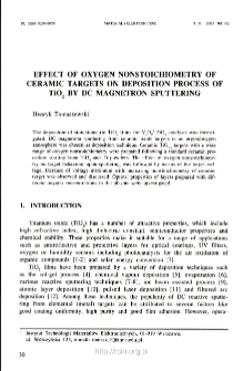 Effect of oxygen nonstoichiometry of ceramic targets on deposition process of TiO2 by DC magnetron sputtering