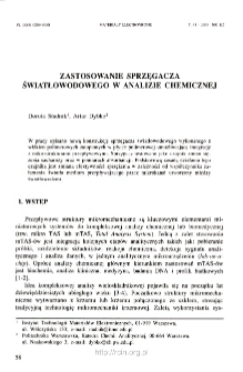 Zastosowanie sprzęgacza światłowodowego w analizie chemicznej =