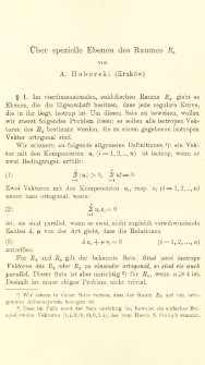 &Uuml;ber spezielle Ebenen des Raumes R4