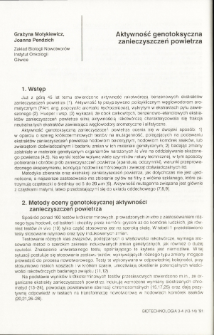 Genotoxic activity of air pollutants