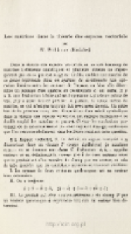Les matrices dans la th&eacute;orie des espaces vectoriels