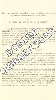 Sur les points singuliers des syst&egrave;mes de deux &eacute;quations diff&eacute;rentielles ordinaires