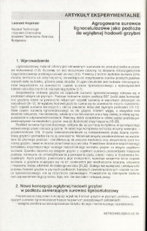 Agregowane surowce lignocelulozowe jako podłoże do wgłębnej hodowli grzybni