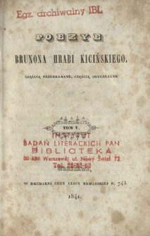 Poezye Brunona hrabi Kicińskiego, częścią przekładane, częścią oryginalne w XII. tomach. T. 5.