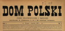 Dom Polski : pismo beletrystyczne i naukowe 1888 N.1