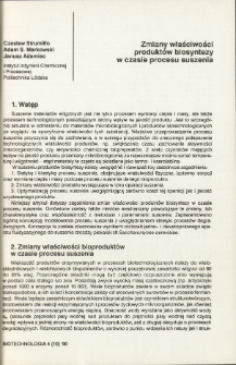 Change of Properties of Bioproducts During Drying