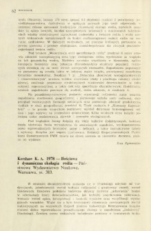 Kershaw K. A. 1978 - Ilościowa i dynamiczna ekologia roślin - Państwowe Wydawnictwo Naukowe, Warszawa, ss. 383