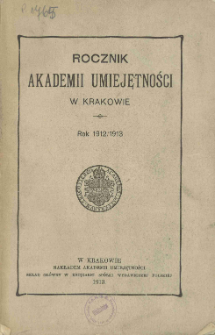 Rocznik Akademii Umiejętności w Krakowie.
