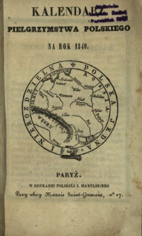 Kalendarz Pielgrzymstwa Polskiego na Rok 1840
