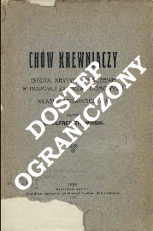 Ch&oacute;w krewniaczy : istota, krytyka, znaczenie w hodowli zwierząt domowych : własne doświadczenia