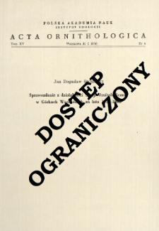 Sprawozdanie z działalności Stacji Ornitologicznej w G&oacute;rkach Wschodnich za lata 1958-1962