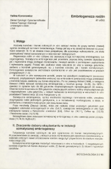 Plant Embryogenesis in vitro