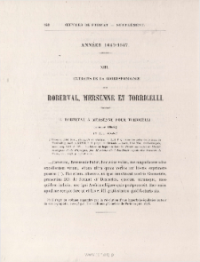 EXTRAITS DE LA CORRESPONDANCE DE ROBERVAL, MERSENNE ET TORRICELLI - Roberval à Mersenne pour Torricelli > juillet 1643