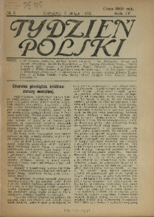 Tydzień Polski : tygodnik polityczno-społeczny : wychodzi w sobotę 1923 N.5