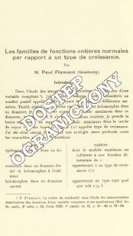 Les familles de fonctions enti&egrave;res normales par rapport &agrave; un type de croissance