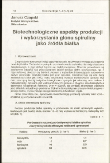 Spirulline as protein source: biotechnological aspects