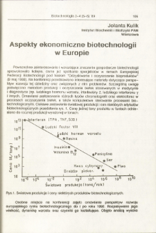 Aspekty ekonomiczne biotechnologiiw Europie