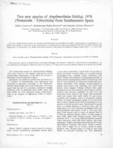 Two new species of Amplimerlinius Siddiqi, 1976 (Nematoda: Tylenchida) from Southeastern Spain