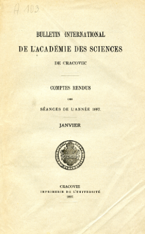 Bulletin International de L' Acad&eacute;mie des Sciences de Cracovie : comptes rendus