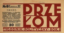 Przełom : tygodnik polityczno-społeczny 1927 N.8