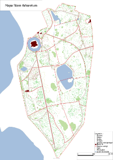 Map of the Kórnik Arboretum - Old Arboretum