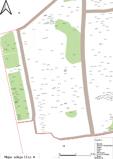 Map of the K&oacute;rnik Arboretum - section 13
