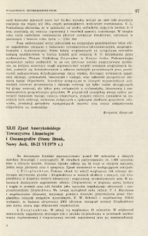 XLII Zjazd Amerykańskiego Towarzystwa Limnologów i Oceanografów (Stony Jork, 18-21 VI 1979 r.)
