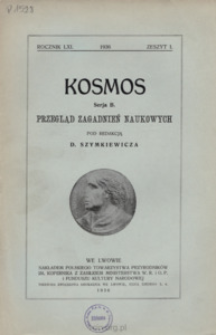 Kosmos. Seria B, Przegląd Zagadnień Naukowych, Zeszyt 1, Rocznik 61