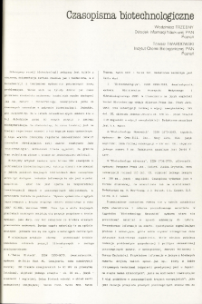 Czasopisma biotechnologiczne