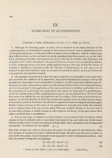 Exercises in Quaternions (1849)