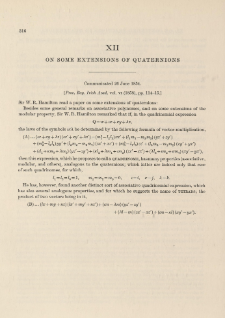 On some Extensions of Quaternions (1854)