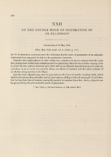 On the Double Mode of Generation of an Ellipsoid (1848)