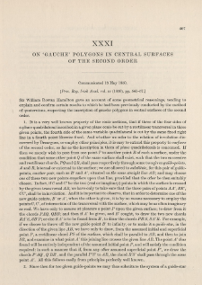 On ‘gauche’ Polygons in Central Surfaces of the Second Order (1850)