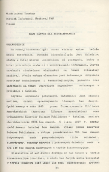 Bazy danych dla biotechnologii
