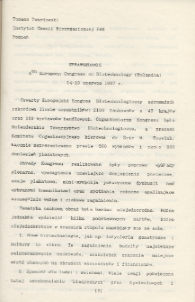 Sprawozdania - 4th EUROPEAN CONGRESS ON BIOTECHNOLOGY